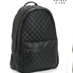 Prince & Fox Black Quilted Backpack